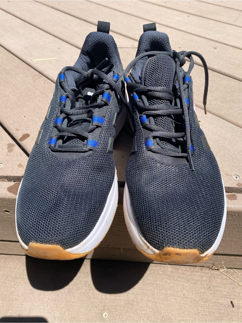 adidas Black Sneakers with Blue Accents and White Midsole